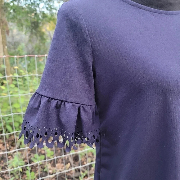 Banana Republic Navy Stretch Top Shirt Blouse Vell Sleeve Short Boho XS - Picture 5 of 6